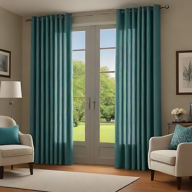 Motorized smart curtains in a modern living room with sunlight streaming through large windows